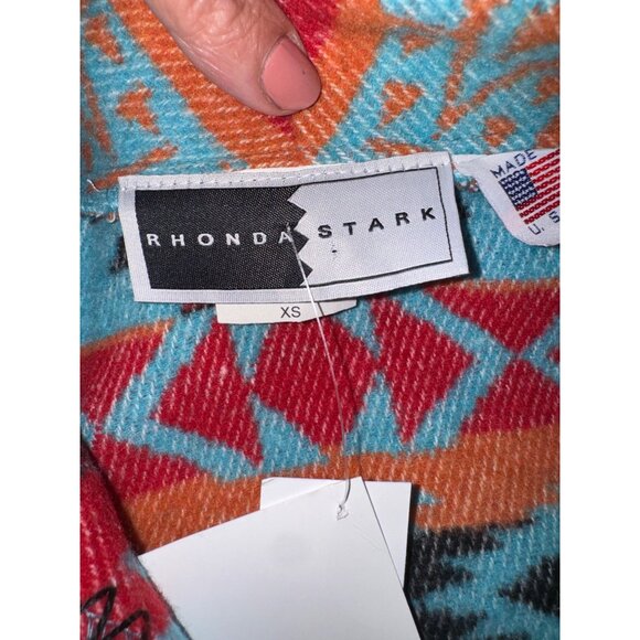 NWT Rhonda Stark Wool Blend Southwestern Aztec Santa FE Soft Vest XS Organic - Picture 8 of 13